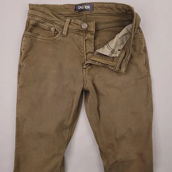 DUER N2X Relaxed Fit Pants Mens 30x32 Olive Green Stretch Performance Casual - Picture 2 of 14